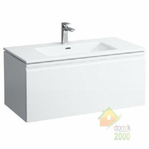 PRO S тумба 800*500мм с раковиной, 1 отв.для смесителя посередине, выдв.ящик, внутр.выдв.ящик, цвет белый глянец