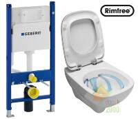 Комплект: STYLE Rimfree унитаз подвесной, инсталляция Geberit Duofix 3в1, сидение Duroplast soft-close