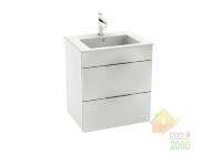 SUIT тумба 540*422*620мм с раковиной, 1 отверстие под смеситель, 2 выдвижных шкафчика, цвет белый глянец