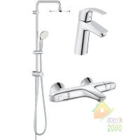 Eurosmart GROHE набор смесителей для ванны с термостатом 23324001+34155003+27389002