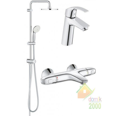 Eurosmart GROHE набор смесителей для ванны с термостатом 23324001+34155003+27389002