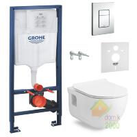 Комплект: ALTEA Rimless унитаз подвесной с сидением+Rapid SL Инсталяционная система для унитаза 3 в 1(аналог 38775001)+прокладка