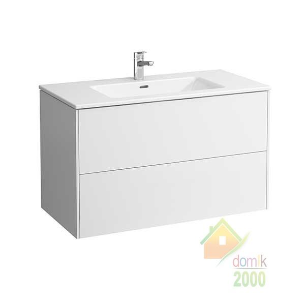 PRO S мебельный комплект: тумба+раковина 100*50см, с 1м отв. под смеситель, с отв. перелива, с интегр. керам. полочками