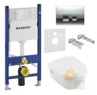 Комплект: ARCHITECTURA унитаз подвесной 5684H101 с сид. soft-close , Geberit Duofix, клавиша Delta 50