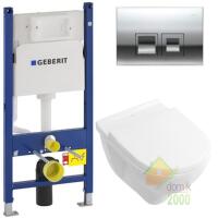 Комплект: O.NOVO унитаз подвесной 5660H101 с сид. soft-close, Geberit Duofix, клавиша Delta 50