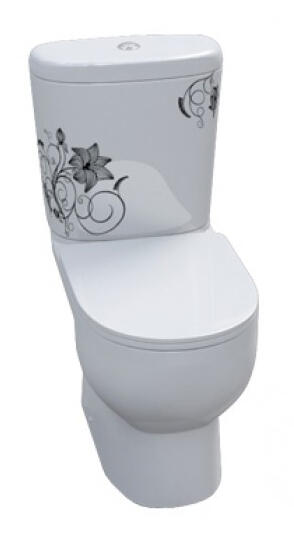 Унитаз Sanita Luxe Art Flora (спуск мех.GEBERIT) c микролитом