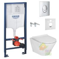 Комплект: GAP ROUND Rimless унитаз подвесной, с сиденьем Slim slow closing, Rapid SL комплект для подв. унитаза, Grohe звукоизоляционный комплект