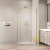 Душевая кабина Devit Aqua DA12100080099RBG 1000Rx800x1950 мм, правая, распашная, цвет профиля: Brushed Gold, стекло: 6 мм, прозрачное