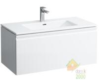 PRO S тумба 1000*500мм, с раковиной, с 1-м отв. под смес. посредине, белый глянец