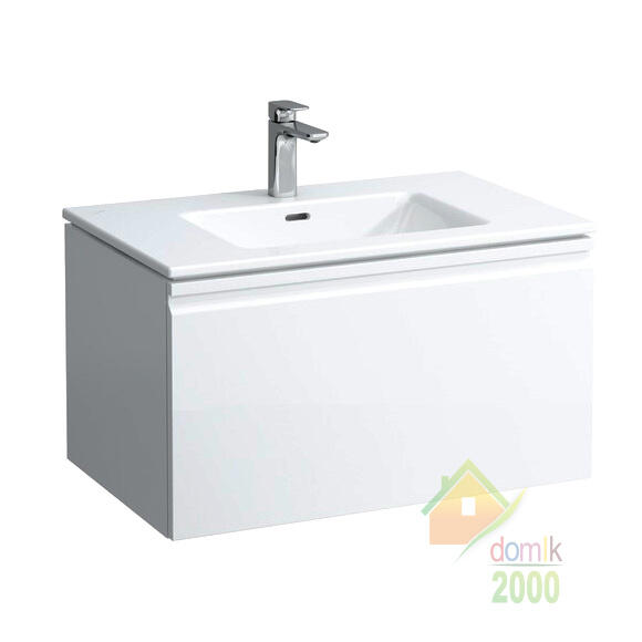 PRO S тумба 80*50см, с раковиной, с 1-м отв. под смеситель посредине, цвет белый матовый