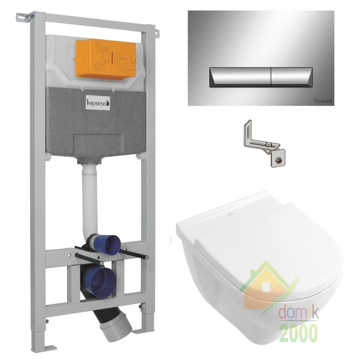 Комплект: O.NOVO DirectFlush унитаз подвесной с крышкой с функцией Soft Closing + инсталяция Imprese 3в1 i8120