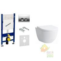 Комплект: PRO Rimless унитаз подвесной H8209640000001+сид. slow-closing H8969513000001+инсталяция Геберит 458.121.21.1