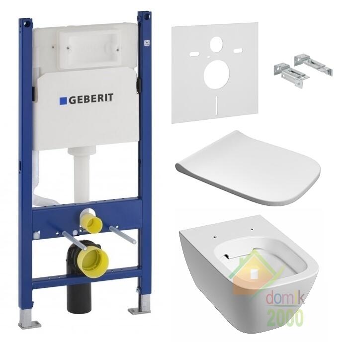 Комплект: MODO PURE унитаз подвесной Rimfree, сиденье Duroplast, антибакт., Soft Close, Geberit Duofix монтажный комплект, без клавиши