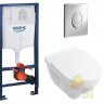 Комплект: FIESTA RIM унитаз подвесной, сиденье твердое SLIM slow-closing + Инсталляция Geberit Duofix, Н112, 12 см(UP100) без клавиши