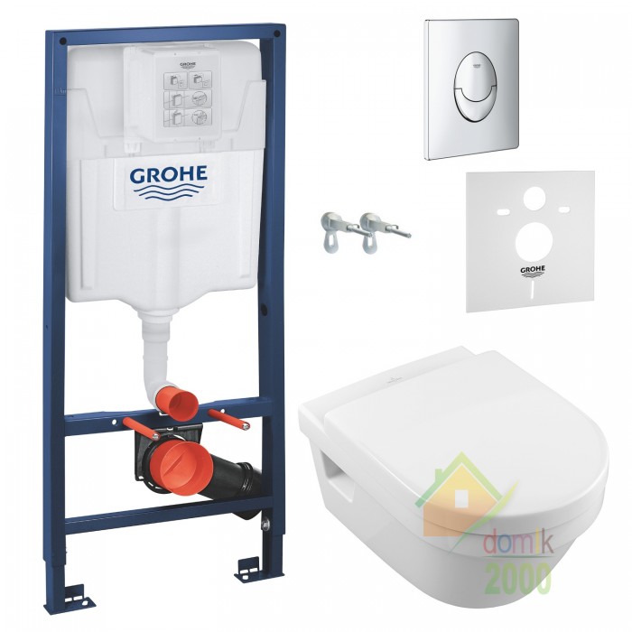 Комплект: ARCHITECTURA Directflush унитаз подвесной 37*53см в ком с сид с функ Slow closing + GROHE инсталляция
