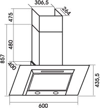 Вытяжка кухонная MBS GARTENZIA 160 GLASS