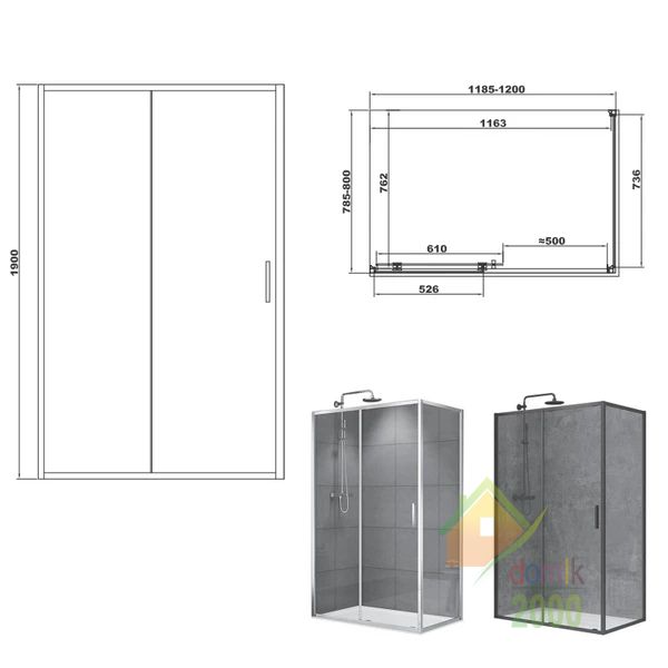 Душевая кабина Devit Art 2.0 FEN2340 120x80 см профиль хром/прозрачное стекло