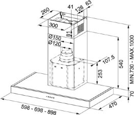 Вытяжка кухонная Franke FORMAT 125 W (нержавеющая сталь)