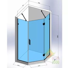 Душевая кабина Devit Art 3.0 SE0240B пятиугольная, распашная, 100х100 см, без поддона, стекло прозрачное, профиль черный матовый