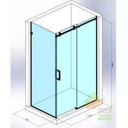 Душевая кабина Devit Art 3.0 SE2340B прямоугольная, раздвижная, 120х80 см, без поддона, стекло прозрачное, профиль черный матовый