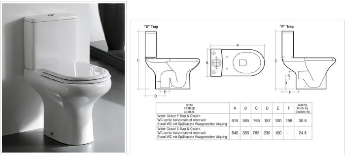 Комплект RAK Ceramics Compact (унитаз, бачок, крышка) ivory горизонтальный слив P-trap