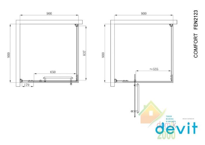 Душевая кабина Devit Comfort FEN2123 квадратная 90х90 см
